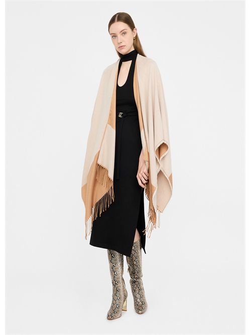 Poncho con logo e frange LIU JO | 2F5031T0300/10701